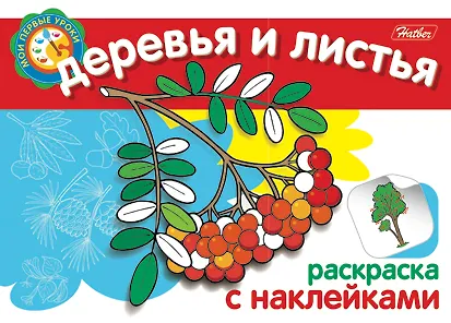 Книга Деревья и листья Раскраска с наклейками (мягк) (Мои первые уроки) (Русанэк) () — 1