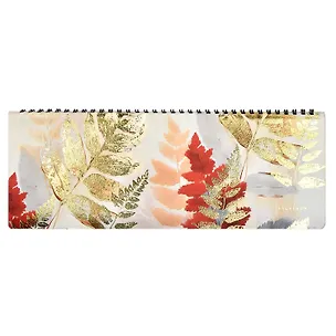 Планинг недат. 64л. "Наппа. Листья" кожзам, мягк.преплет, тиснение фольгой, офсет, полускр.евроспираль 3055098