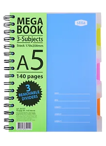 Тетрадь 140 листов клетка "MEGA BOOK"