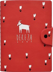 Ежедневник дат. 2027г. А5 160л 140*200 "Dereza" белая коза, иск.кожа, мягк.переплет, полускр.спираль, клапан на кнопке, скругл.углы