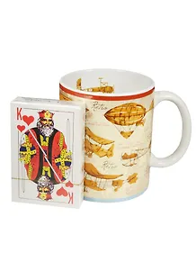 Сувенир, Феникс Презент, Подарочный набор "Самолеты и дирижабли" кружка (керамика) 300мл. + игральные карты, в картонной коробке 41167