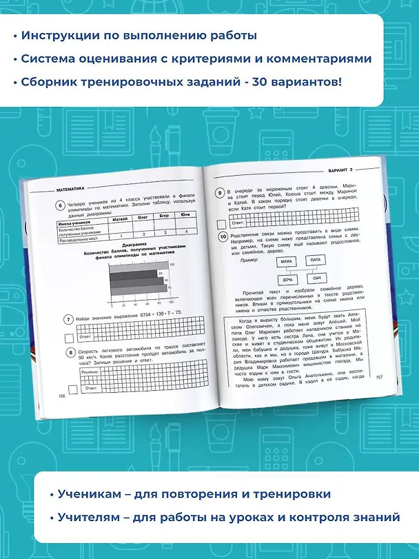 Книга Русский язык. Математика. Окружающий мир. Большой сборник тренировочных вариантов заданий для подготовки к ВПР. 4 класс. 30 вариантов (Татьяна Хиленко) — 5