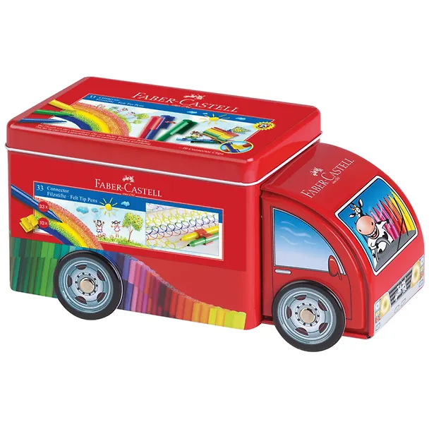 Набор для рисования в боксе «Connector Truck» Faber -Castell, 33 фломастера/10 клипс 3113543 — 3