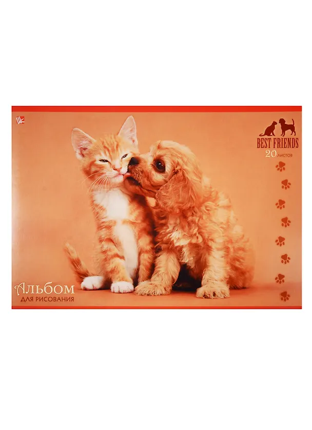 Альбом для рисования Unnika, "Котенок и щенок", А4, 20 листов, на скрепке 240892 — 1