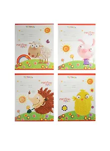 Тетрадь в клетку Unnika, "Marzipan. Веселая поляна", 12 листов, в ассортименте