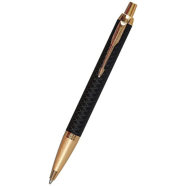 Ручка подарочная шариковая синяя, IM Premium Black/Gold GT, Parker 242968 — 1