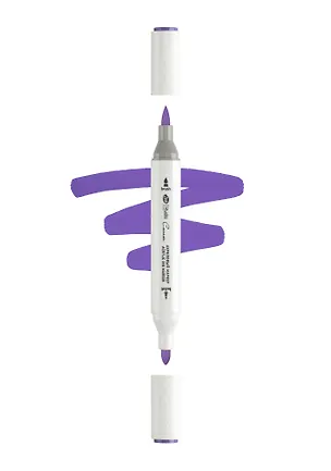 Маркер акриловый "Сонет" фиолетовый, двусторонний, перо кисть/пуля 3121997