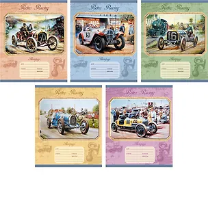 Тетрадь в линейку Unnika, "Ретро-авто", 24 листа, в ассортименте 228592