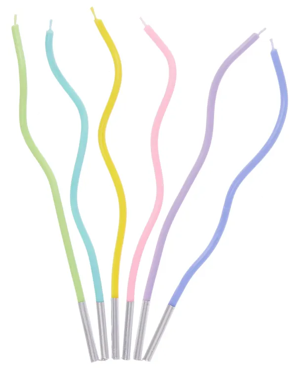Набор свечей для торта Mix Wave (волны разноцветные) (6шт) (17см) (12-7color-candle_20) 3106244 — 2