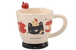 Кружка с яблоком Котик (керамика) (400мл) (12-34466-RC-6292) 3144700