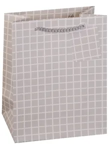 Пакет подарочный бумажный А5 "Мелкая клетка", нейтральный