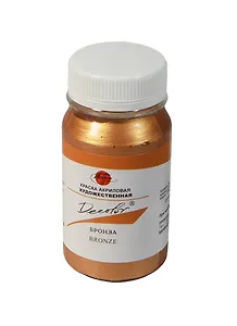 Краска акриловая "Деколор" бронза,100мл,банка, Таир