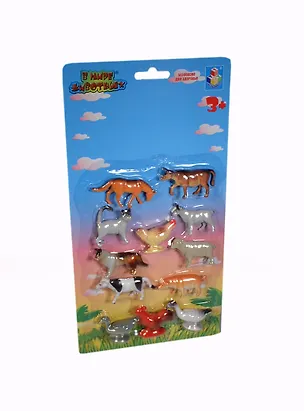 Набор 1toy В мире животных Домашние животные (Т53838) (12 шт) (30х15,5х2,5см) (блистер) 2394608