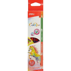 Карандаши цветные Deli, двухсторонние 12 цветов 6 штук