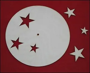 Заготовка для росписи и декупажа часов Круг со звездами (13608) (3мм) (243х243мм) (упаковка)