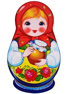 Плакат вырубной "Матрешка" (в индивидуальной упаковке с подвесом)