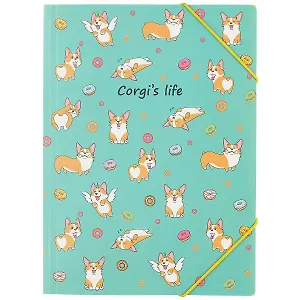 Папка на резинке «Corgi’s life», А5