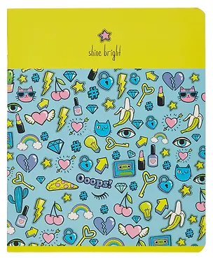 Тетрадь в клетку Be Smart, Stickers, А5, 48 листов, желтая 344527
