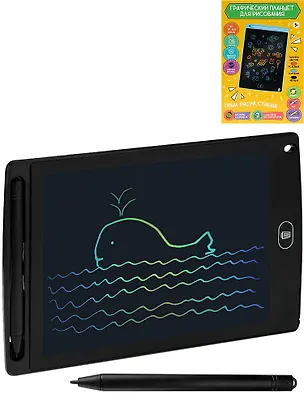 Графический планшет. Черный (8.5 дюймов, стилус, батарейка CR2025) 3081882