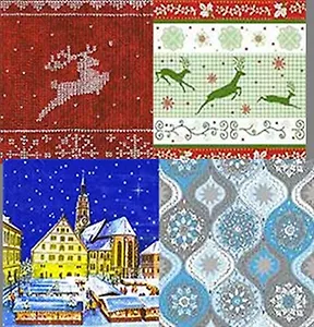 Наб. салф. для декупажа Новогодняя ярмарка/Орнамент голубой (3060/008985) (2шт)