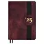 Ежедневник дат. 2025г. А5 176л "Шеврет" бордовый, кожзам, тв.переплет, тисн. фольгой, резинка, офсет, ляссе — 3054304 — 1