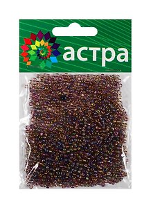 Набор д/творчества АСТРА Бисер 11/0 20гр 176 грязно-сиреневый/прозр.радужный