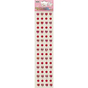 Полубусины Сердечки красные радужные с полужемчужинами