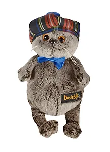 Мягкая игрушка Басик в клетчатом берете (19 см) (Ks19-018)