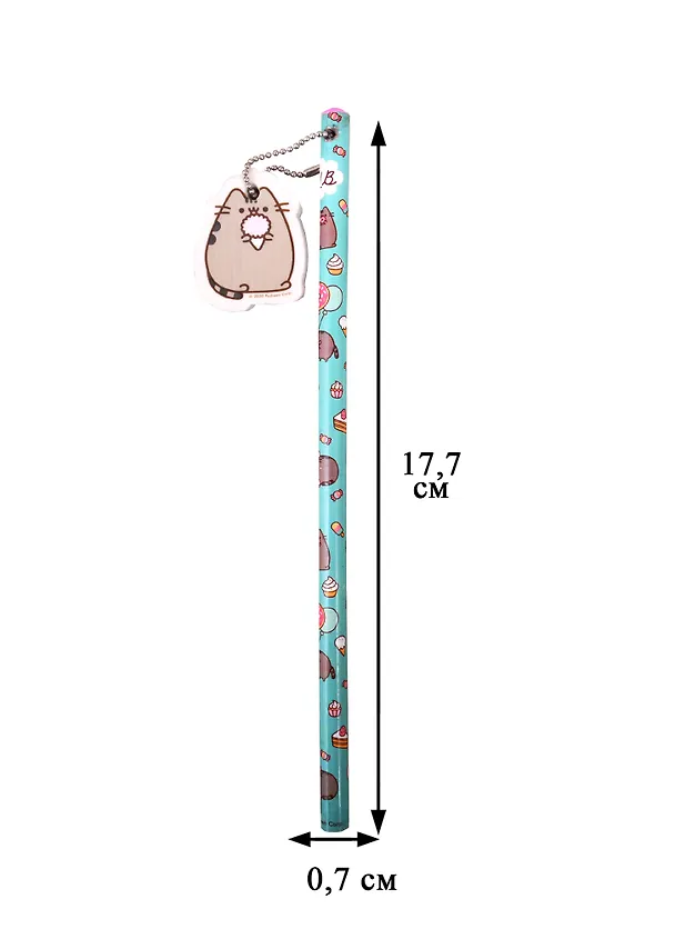 Карандаш Pusheen, чернографитный HB с ластиком-подвеской, в ассортименте 256942 — 2