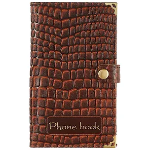 Алфавитная книга на кнопке, коричневая, 60 листов, А6+ 252677