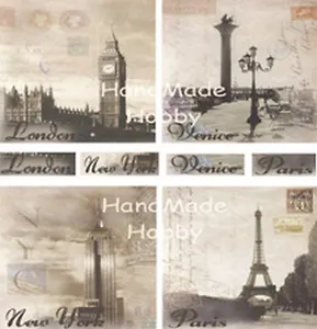 Декупажная карта Лондон-Париж (27-0083) (А4)