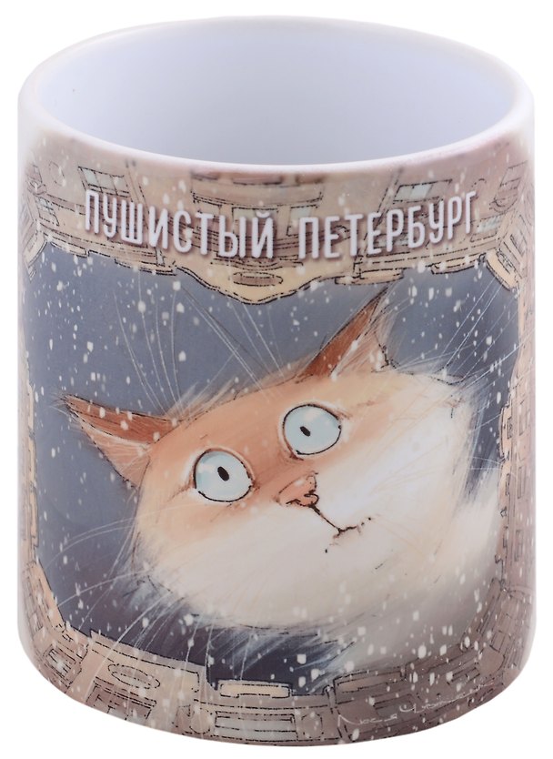 Кружка СПб Кот Арсений двор-колодец (зима) (керамика) (330мл) (коробка) 2955705 — 1