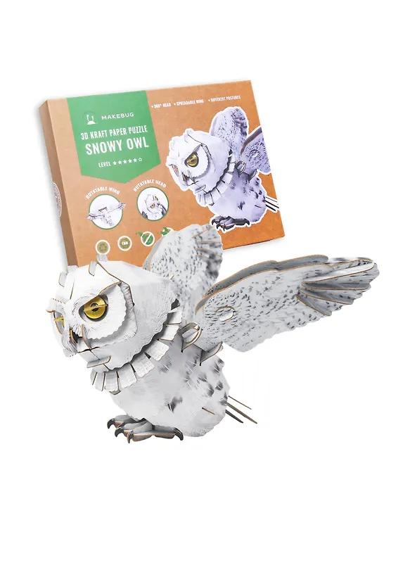 3D пазл Makebug «Белая сова», линейка Bring Nature Home. Арт. MB-B-0009 3168769 — 1
