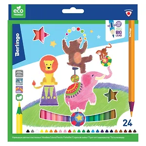 Карандаши цветные Berlingo, "Цирк", пластиковые 24 цвета