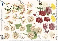 Аппликация бумажная вырубная для объемных рисунков (G82109) Цветы 9 2260948