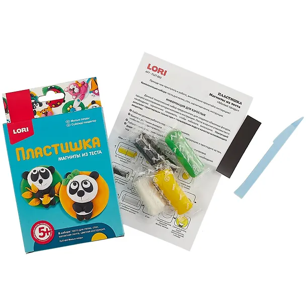 Набор для творчества LORI Пластишка.Магниты из теста Милые панды 2743108 — 3