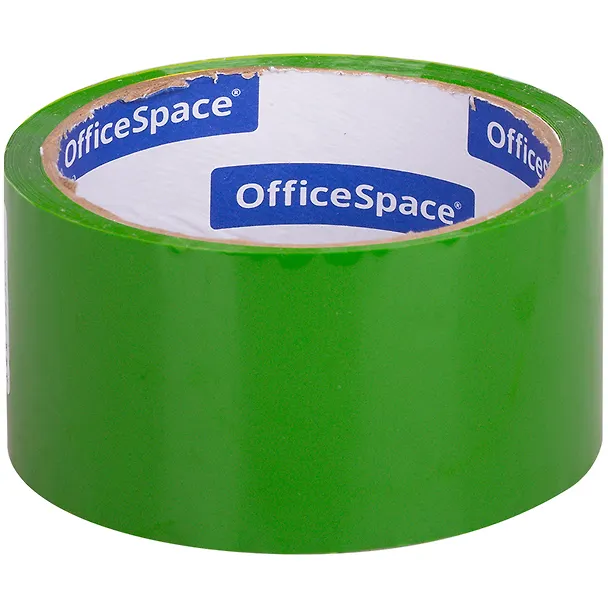 Лента клейкая упаковочная, зеленая, 48 мм х 40 м, OfficeSpace 2955506 — 2