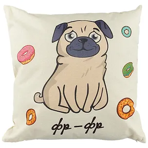 Подушка Мопс фр-фр (43х43) (текстиль)(12-11403-M1) 2682889