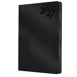 Ежедневник дат. 2027г. А6 176л "Soft Touch" черный, иск.кожа, интегр.переплет, тонир.блок, скругл.углы, ляссе, инд.уп 3173932