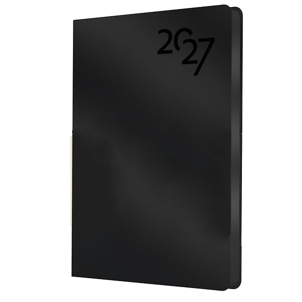 Ежедневник дат. 2027г. А6 176л "Soft Touch" черный, иск.кожа, интегр.переплет, тонир.блок, скругл.углы, ляссе, инд.уп 3173932 — 1