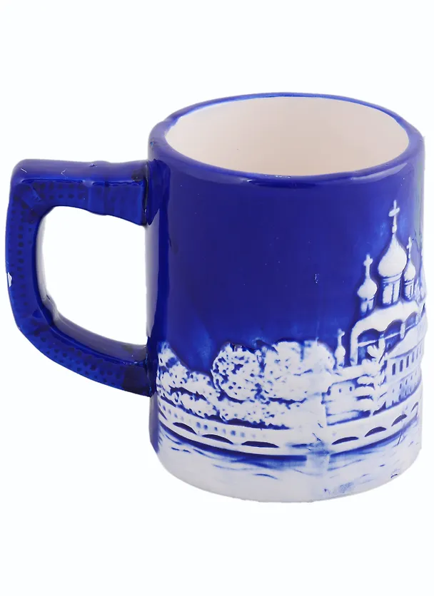 Кружка Кострома цв.синий (фарфор)(300мл) 2913448 — 2