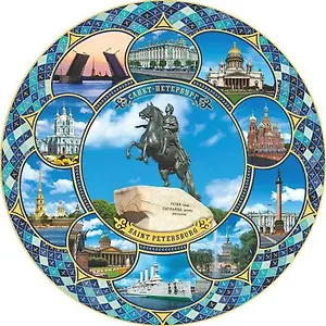 Тарелка коллаж "Медный" (d=20 см)