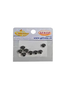 Фурнитура металл бусина Кельтская серебро (00009359) (8шт) (10х2,5мм) (10г) (упаковка)