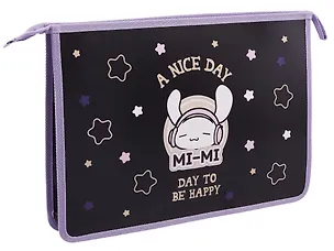 Папка для тетрадей А4 "Mi-Mi Bunny" 24,5*34*4см пластик, молния 3080262