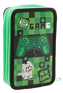 Пенал "Моя игра. Пиксель", на молнии, 2 отделения