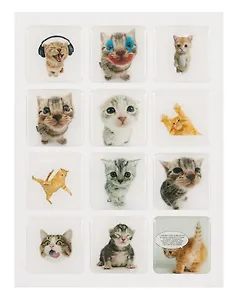 3D стикеры "Коты" (12шт.)