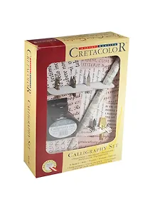 Набор для каллиграфии (перья 5шт, держатель, тушь черная) к/к, Cretacolor