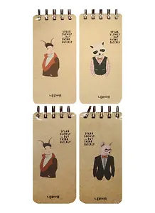 Блокнот А6- 116л 75*150 "Gentleman`s book" карт.обл., гребень, ассорти, Lenwa