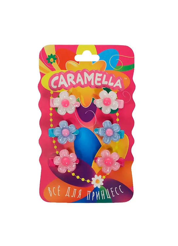 Набор клипов для волос Цветы (23980) (6шт) (Caramella) (упаковка) 2447155 — 1
