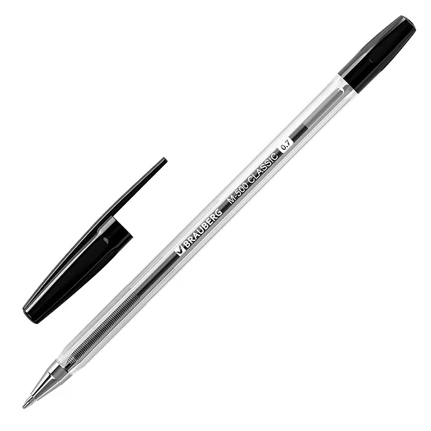 Шариковая ручка чёрная 0,7 мм, M-500 Classic, Brauberg 2937278 — 2